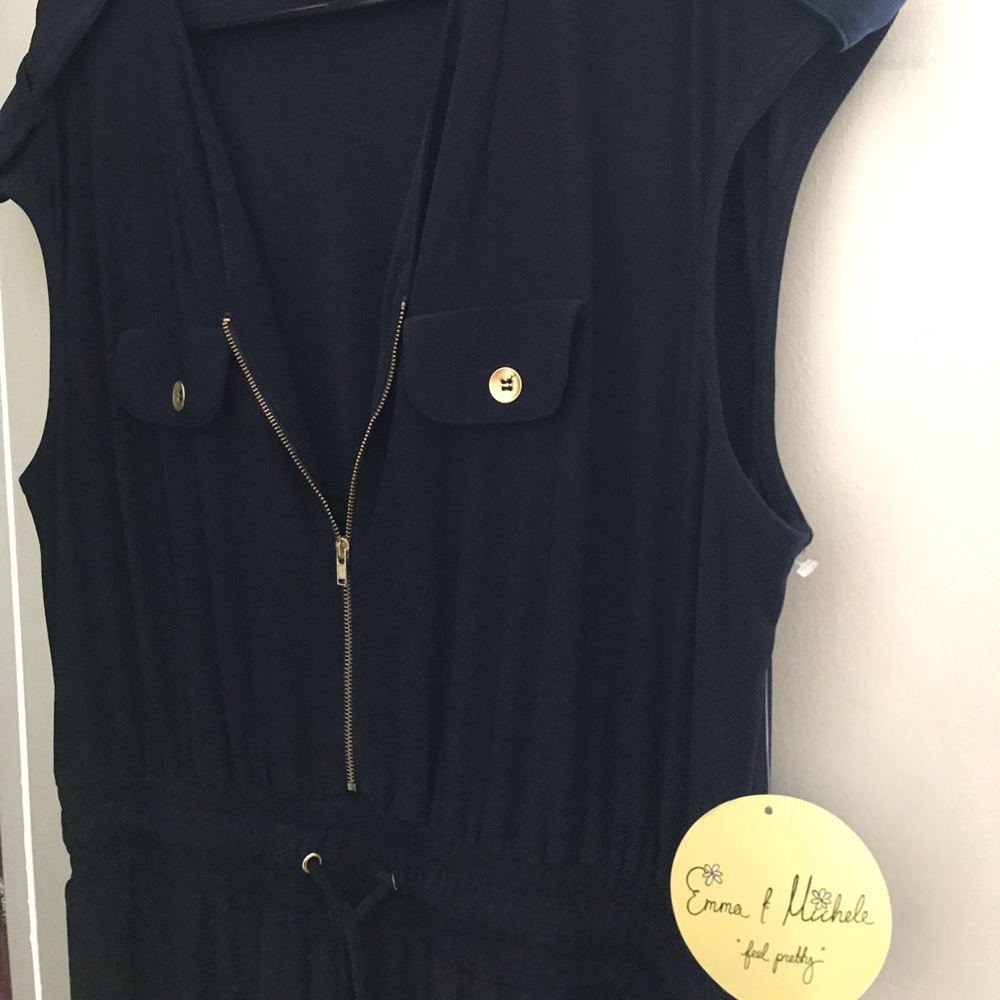 Navy blue one piece jumpsuit!